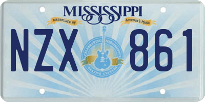 MS license plate NZX861