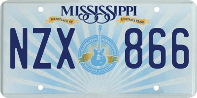 MS license plate NZX866