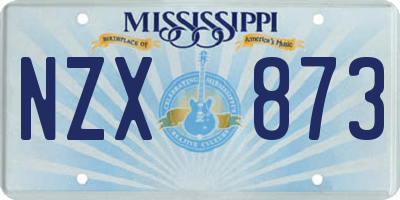 MS license plate NZX873