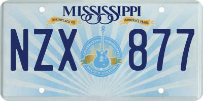 MS license plate NZX877