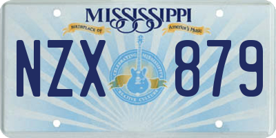 MS license plate NZX879