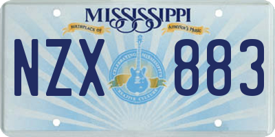 MS license plate NZX883