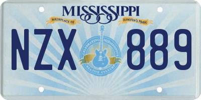 MS license plate NZX889