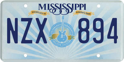 MS license plate NZX894
