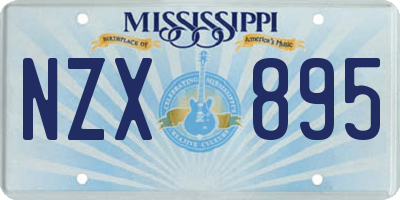 MS license plate NZX895