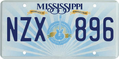 MS license plate NZX896