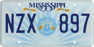 MS license plate NZX897