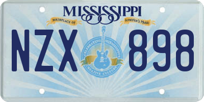 MS license plate NZX898