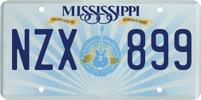 MS license plate NZX899