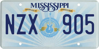 MS license plate NZX905