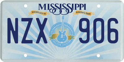 MS license plate NZX906