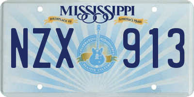 MS license plate NZX913