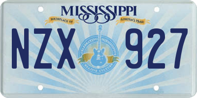 MS license plate NZX927