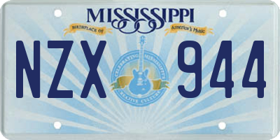 MS license plate NZX944