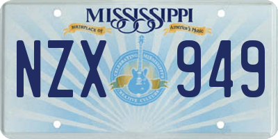 MS license plate NZX949