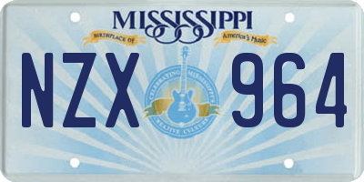MS license plate NZX964