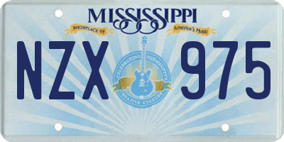 MS license plate NZX975