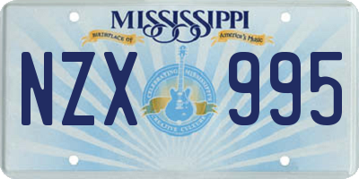 MS license plate NZX995