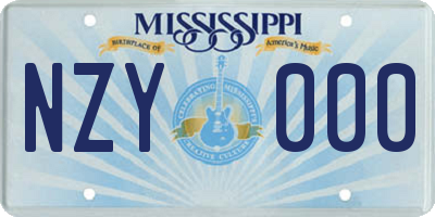 MS license plate NZY000