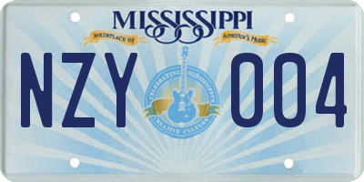 MS license plate NZY004