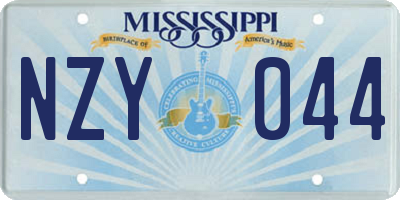 MS license plate NZY044