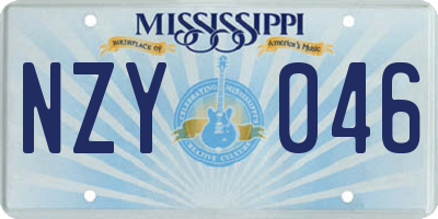 MS license plate NZY046