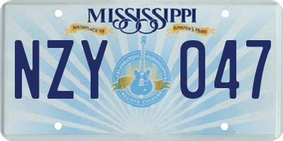 MS license plate NZY047