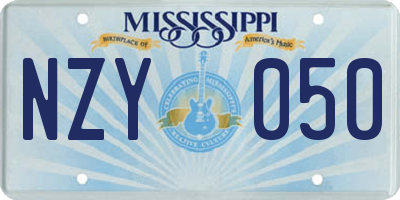MS license plate NZY050