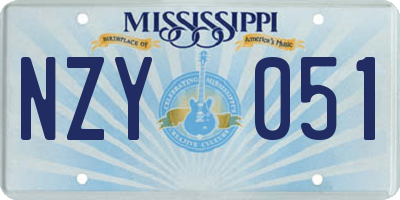 MS license plate NZY051