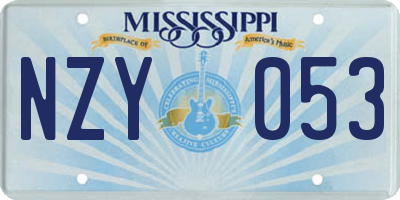 MS license plate NZY053