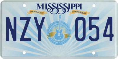 MS license plate NZY054