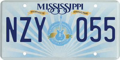 MS license plate NZY055