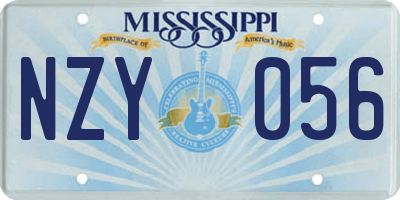 MS license plate NZY056