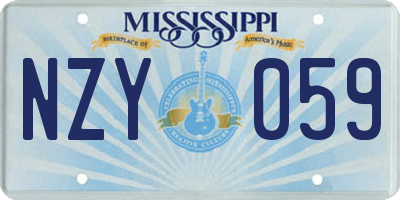 MS license plate NZY059