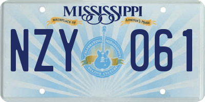 MS license plate NZY061