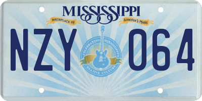 MS license plate NZY064