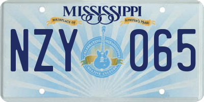 MS license plate NZY065
