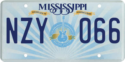 MS license plate NZY066