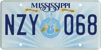 MS license plate NZY068