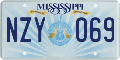 MS license plate NZY069