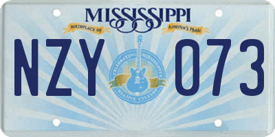 MS license plate NZY073