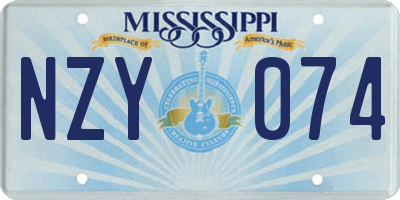 MS license plate NZY074