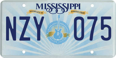 MS license plate NZY075