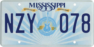 MS license plate NZY078