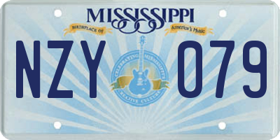MS license plate NZY079