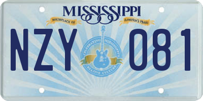 MS license plate NZY081