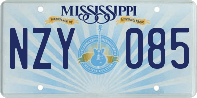 MS license plate NZY085