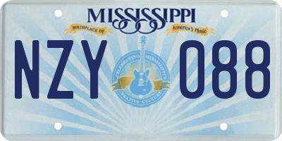 MS license plate NZY088