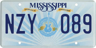 MS license plate NZY089