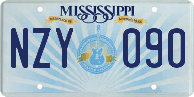 MS license plate NZY090